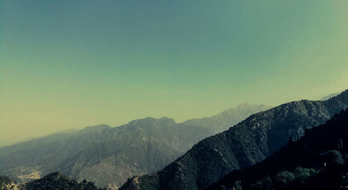 Scenic view of mountains against clear sky