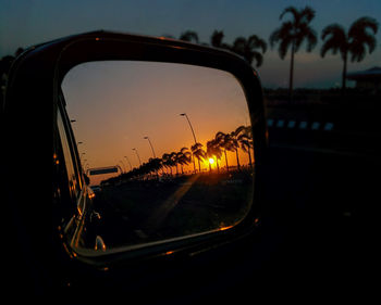 Close-up of road at sunset