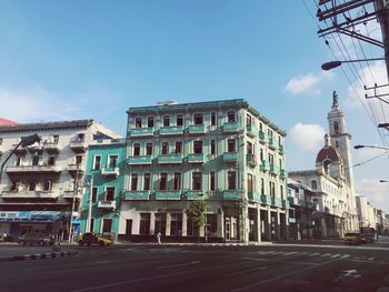 View of buildings against cloudy sky