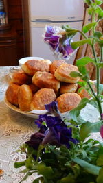 Close-up of flowers in plate