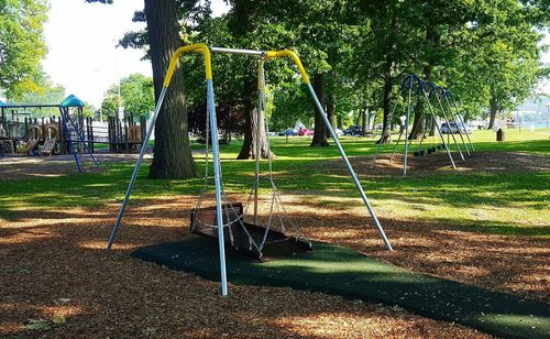 View of swing in park