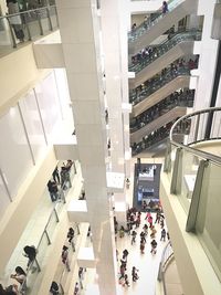 High angle view of people at shopping mall