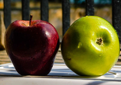 Close-up of apple on table