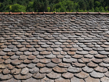 Full frame shot of an  old slate  rooftop 