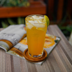 Close-up of drink on table