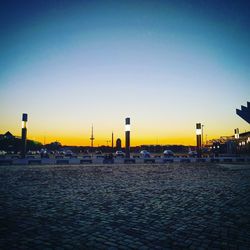 Scenic view of sea at sunset