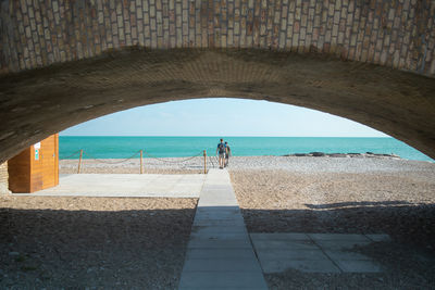 View of a path leading to sea