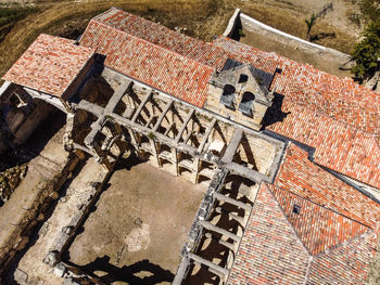 High angle view of old building