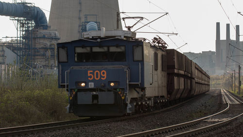 Train at railroad station platform