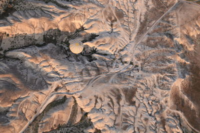 Aerial view of volcanic landscape