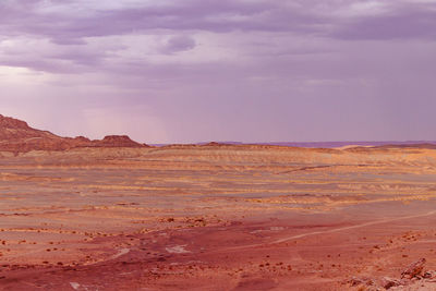 Scenic view of desert against sky