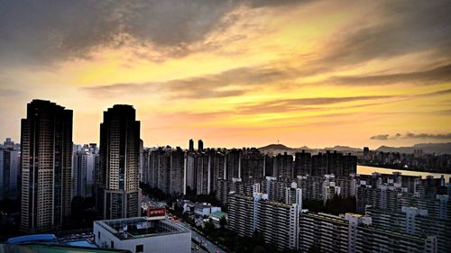 Cityscape at sunset