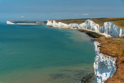 The seven sisters chalk cliff at the south coast of england