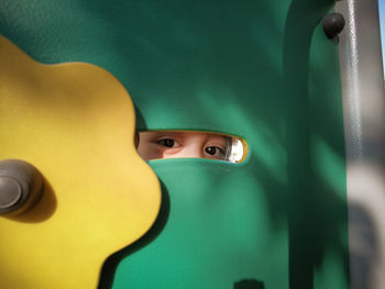 Close-up portrait of toy in amusement park