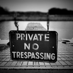 Information sign in water