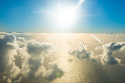 Scenic view of cloudscape against blue sky on sunny day