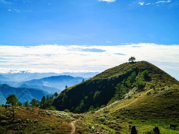 Scenic view of mountains against sky