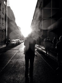 People walking on city street