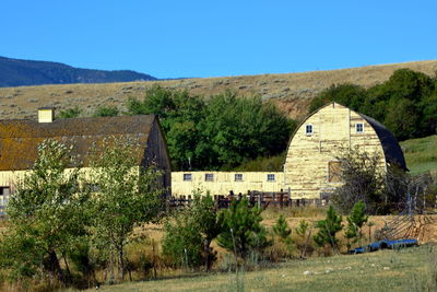 Built structure against clear blue sky