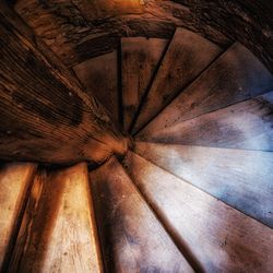 Directly below shot of spiral staircase