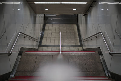 High angle view of empty staircase