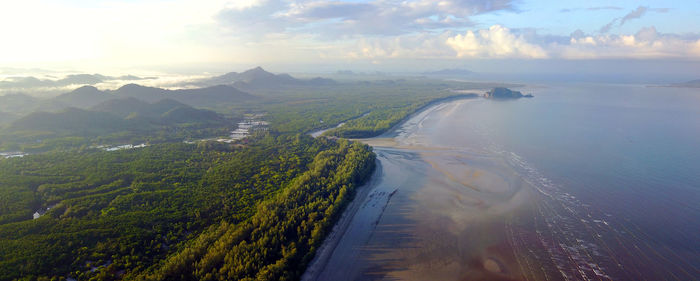 Aerial view of landscape against sky