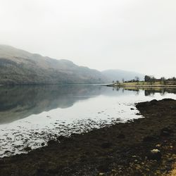 Scenic view of lake against clear sky