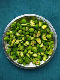 High angle view of salad in bowl