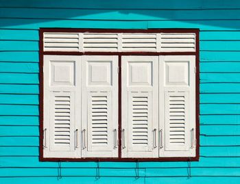 Full frame shot of closed window of building