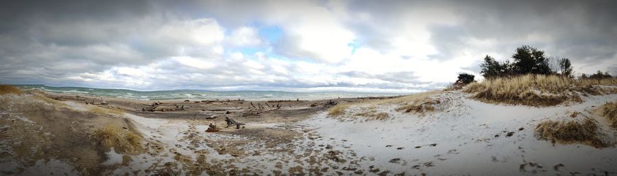 Panoramic shot of land against sky