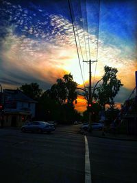 View of road at sunset