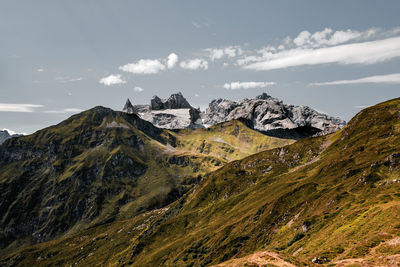 Scenic view of mountains against sky