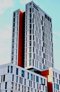 Low angle view of modern building against sky