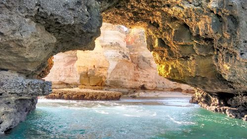 Rock formations in sea