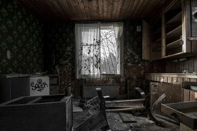 Interior of abandoned building