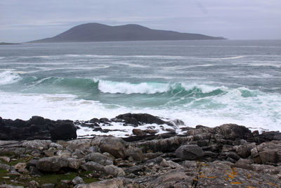 Scenic view of rocky coastline