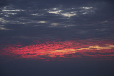 Low angle view of dramatic sky during sunset