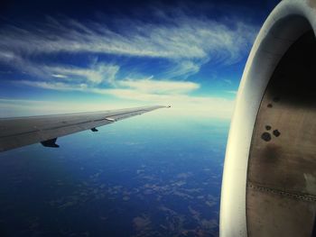 Cropped image of airplane wing