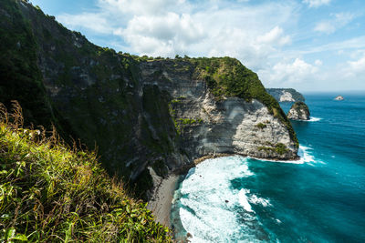 High angle view of beach and sea