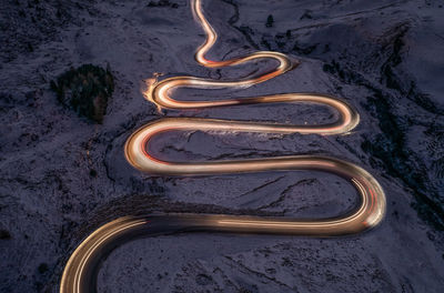 High angle view of road