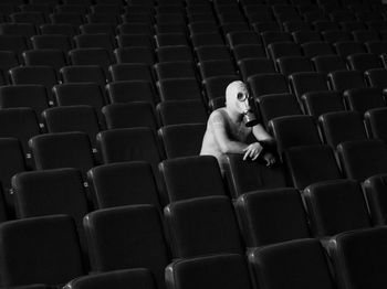 Empty chairs in theater