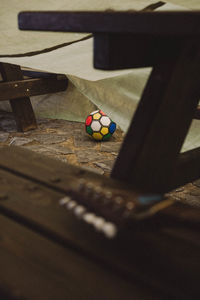 Close-up of toy on table