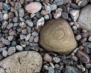 High angle view of stones