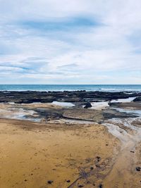 Scenic view of beach against sky