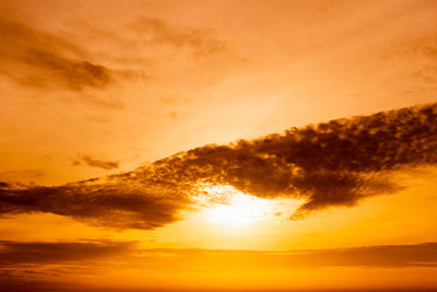 Low angle view of orange sky during sunset