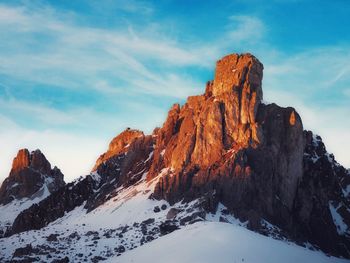 Snow covered mountain against sky