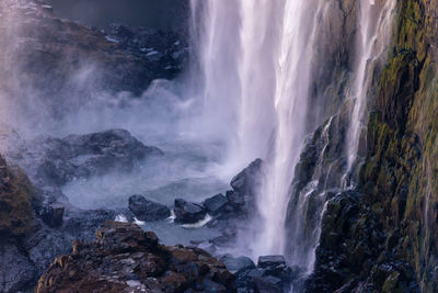 Scenic view of waterfall