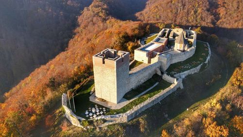 High angle view of building