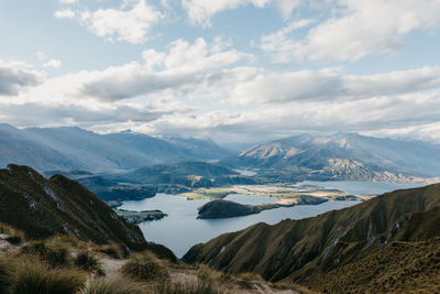 Scenic view of mountains against sky