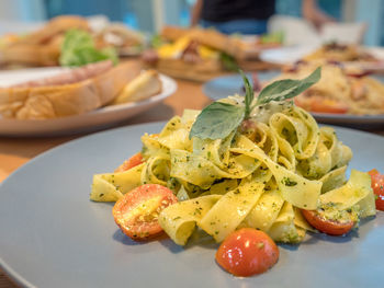 Close-up of fresh salad served in plate